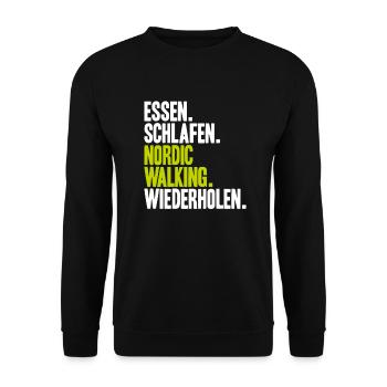 Nordic Walking Nordic Walker Nordic Walken - Unisex Pullover - Schwarz - Vorne - Alina (178cm) & Michal (187cm)