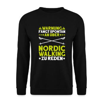 Nordic Walking Nordic Walker Nordic Walken - Unisex Pullover - Schwarz - Vorne - Alina (178cm) & Michal (187cm)