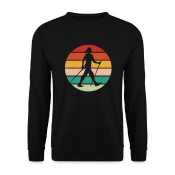 Nordic Walking Nordic Walker Nordic Walken - Unisex Sweatshirt - black - Front - Alina (178cm) & Michal (187cm)