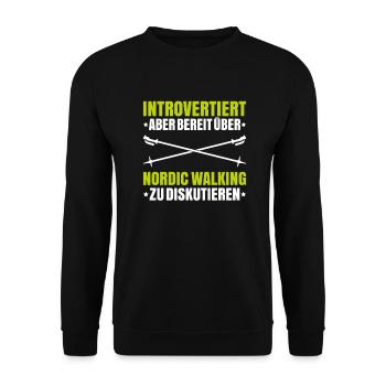 Nordic Walking Nordic Walker Nordic Walken - Unisex Pullover - Schwarz - Vorne - Alina (178cm) & Michal (187cm)