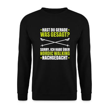 Nordic Walking Nordic Walker Nordic Walken - Unisex Pullover - Schwarz - Vorne - Alina (178cm) & Michal (187cm)