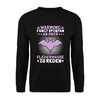 Fledermaus Fledermäuse Bat Bats Fledertier - Unisex Pullover - Schwarz - Vorne - Alina (178cm) & Michal (187cm)
