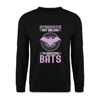 Fledermaus Fledermäuse Bat Bats Fledertier - Unisex Pullover - Schwarz - Vorne - Alina (178cm) & Michal (187cm)