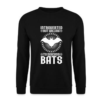 Fledermaus Fledermäuse Bat Bats Fledertier - Unisex Pullover - Schwarz - Vorne - Alina (178cm) & Michal (187cm)
