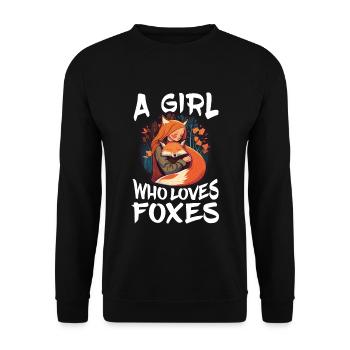 Fuchs Fuchsmama Fuchsliebe Natur Wald Mädchen - Unisex Pullover - Schwarz - Vorne - Alina (178cm) & Michal (187cm)