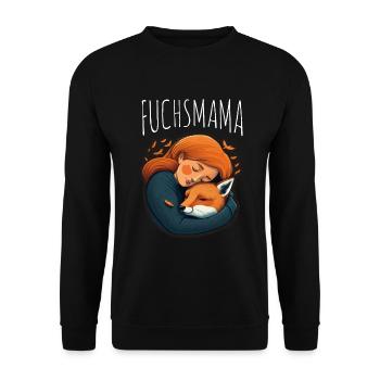 Fuchs Fuchsmama Fuchsliebe Natur Wald Mädchen - Unisex Pullover - Schwarz - Vorne - Alina (178cm) & Michal (187cm)