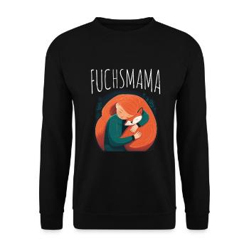 Fuchs Fuchsmama Fuchsliebe Natur Wald Mädchen - Unisex Pullover - Schwarz - Vorne - Alina (178cm) & Michal (187cm)