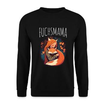Fuchs Fuchsmama Fuchsliebe Natur Wald Mädchen - Unisex Pullover - Schwarz - Vorne - Alina (178cm) & Michal (187cm)