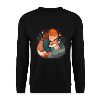 Fox Fox Mama Fox Love Nature Forest Girl - Unisex Sweatshirt - black - Front - Alina (178cm) & Michal (187cm)