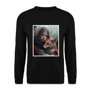 Fox Fox Mama Fox Love Nature Forest Girl - Unisex Sweatshirt - black - Front - Alina (178cm) & Michal (187cm)
