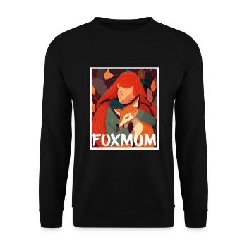 Fuchs Fuchsmama Fuchsliebe Natur Wald Mädchen - Unisex Pullover - Schwarz - Vorne - Alina (178cm) & Michal (187cm)
