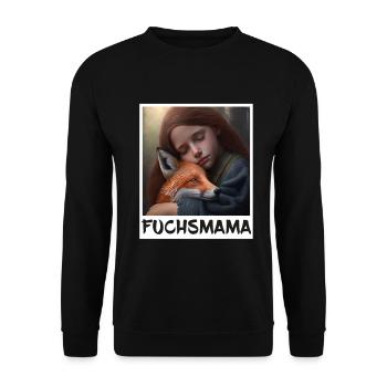 Fuchs Fuchsmama Fuchsliebe Natur Wald Mädchen - Unisex Pullover - Schwarz - Vorne - Alina (178cm) & Michal (187cm)