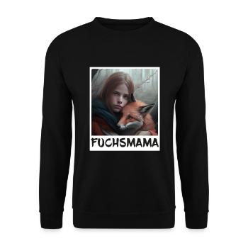 Fuchs Fuchsmama Fuchsliebe Natur Wald Mädchen - Unisex Pullover - Schwarz - Vorne - Alina (178cm) & Michal (187cm)