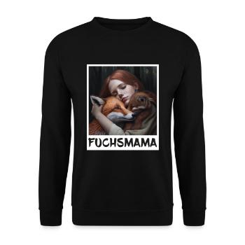 Fuchs Fuchsmama Fuchsliebe Natur Wald Mädchen - Unisex Pullover - Schwarz - Vorne - Alina (178cm) & Michal (187cm)