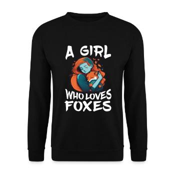 Fuchs Fuchsmama Fuchsliebe Natur Wald Mädchen - Unisex Pullover - Schwarz - Vorne - Alina (178cm) & Michal (187cm)