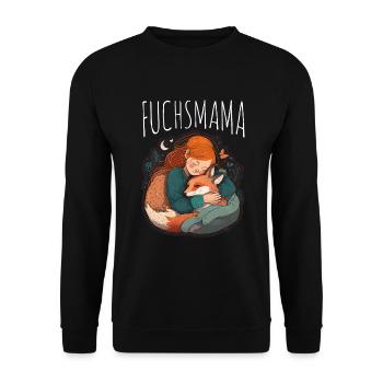 Fuchs Fuchsmama Fuchsliebe Natur Wald Mädchen - Unisex Pullover - Schwarz - Vorne - Alina (178cm) & Michal (187cm)