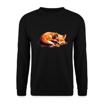 Fix und Foxi Fuchs Spruch Schlafshirt Kuscheln - Unisex Pullover - Schwarz - Vorne - Alina (178cm) & Michal (187cm)