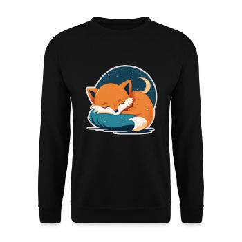 Fix und Foxi Fuchs Spruch Schlafshirt Kuscheln - Unisex Pullover - Schwarz - Vorne - Alina (178cm) & Michal (187cm)