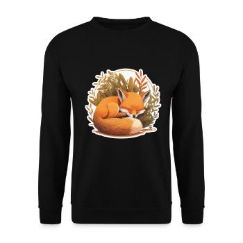 Fix und Foxi Fuchs Spruch Schlafshirt Kuscheln - Unisex Pullover - Schwarz - Vorne - Alina (178cm) & Michal (187cm)