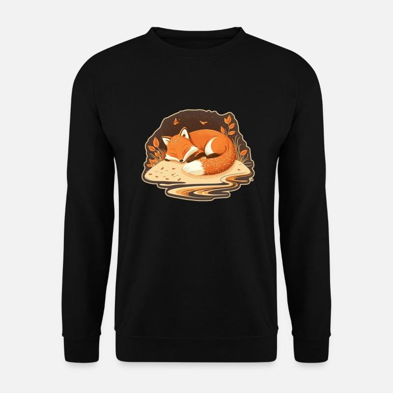 Fix und Foxi Fuchs Spruch Schlafshirt Kuscheln - Unisex Pullover - Schwarz