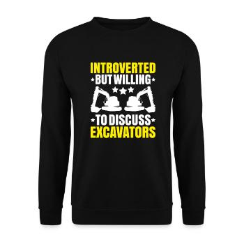 Baggerfahrer Baggerführer Heavy Equipment Operator - Unisex Pullover - Schwarz - Vorne - Alina (178cm) & Michal (187cm)