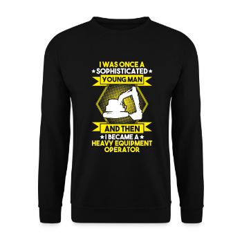 Baggerfahrer Baggerführer Heavy Equipment Operator - Unisex Pullover - Schwarz - Vorne - Alina (178cm) & Michal (187cm)