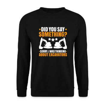 Baggerfahrer Baggerführer Heavy Equipment Operator - Unisex Pullover - Schwarz - Vorne - Alina (178cm) & Michal (187cm)