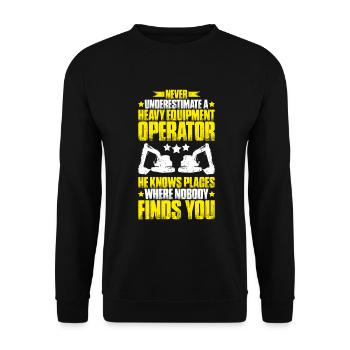 Baggerfahrer Baggerführer Heavy Equipment Operator - Unisex Pullover - Schwarz - Vorne - Alina (178cm) & Michal (187cm)