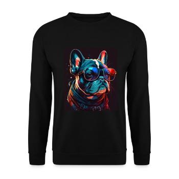 Lunettes de soleil French Bulldog Frenchie Dog - Sweat-shirt Unisexe - noir - Devant - Alina (178cm) & Michal (187cm)