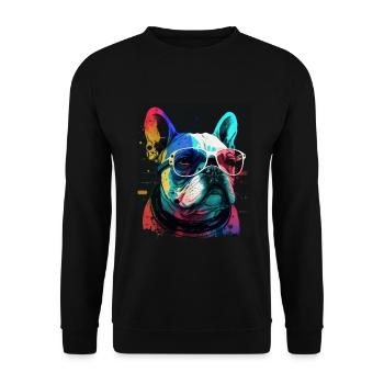 Lunettes de soleil French Bulldog Frenchie Dog - Sweat-shirt Unisexe - noir - Devant - Alina (178cm) & Michal (187cm)