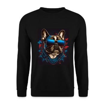 Lunettes de soleil French Bulldog Frenchie Dog - Sweat-shirt Unisexe - noir - Devant - Alina (178cm) & Michal (187cm)
