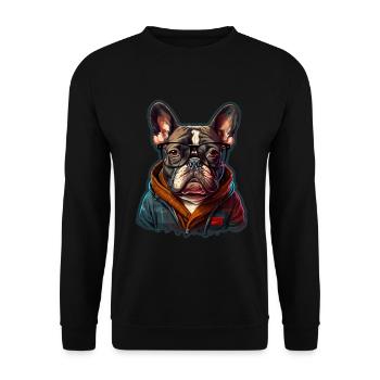 Lunettes de soleil French Bulldog Frenchie Dog - Sweat-shirt Unisexe - noir - Devant - Alina (178cm) & Michal (187cm)