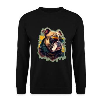 Lunettes de soleil French Bulldog Frenchie Dog - Sweat-shirt Unisexe - noir - Devant - Alina (178cm) & Michal (187cm)
