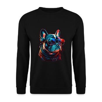 Lunettes de soleil French Bulldog Frenchie Dog - Sweat-shirt Unisexe - noir - Devant - Alina (178cm) & Michal (187cm)