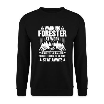 Forestier Forestier Forestier Travailleurs forestiers Forêt - Sweat-shirt Unisexe - noir - Devant - Alina (178cm) & Michal (187cm)