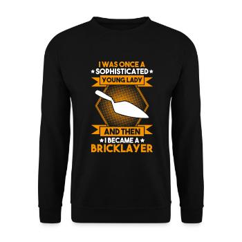 Master Masonry Masonry Bricklayer Mason - Unisex Sweatshirt - black - Front - Alina (178cm) & Michal (187cm)
