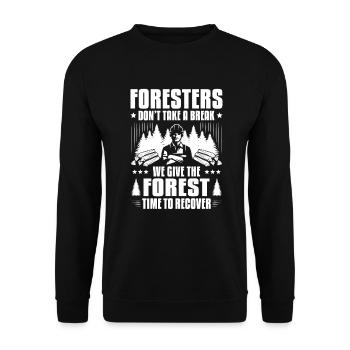 Forestier Forestier Forestier Travailleurs forestiers Forêt - Sweat-shirt Unisexe - noir - Devant - Alina (178cm) & Michal (187cm)
