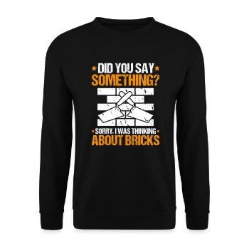 Master Masonry Masonry Bricklayer Mason - Unisex Sweatshirt - black - Front - Alina (178cm) & Michal (187cm)