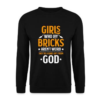 Master Masonry Masonry Bricklayer Mason - Unisex Sweatshirt - black - Front - Alina (178cm) & Michal (187cm)