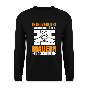 Maurer Maurermeister Mauerwerk Bricklayer Mason - Unisex Pullover - Schwarz - Vorne - Alina (178cm) & Michal (187cm)