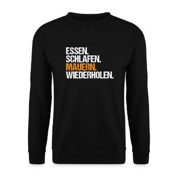 Maurer Maurermeister Mauerwerk Bricklayer Mason - Unisex Pullover - Schwarz - Vorne - Alina (178cm) & Michal (187cm)