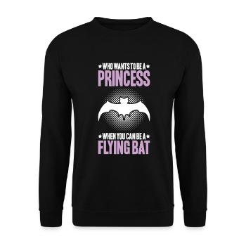 Fledermaus Fledermäuse Bat Bats Fledertier - Unisex Pullover - Schwarz - Vorne - Alina (178cm) & Michal (187cm)