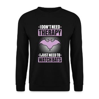 Fledermaus Fledermäuse Bat Bats Fledertier - Unisex Pullover - Schwarz - Vorne - Alina (178cm) & Michal (187cm)