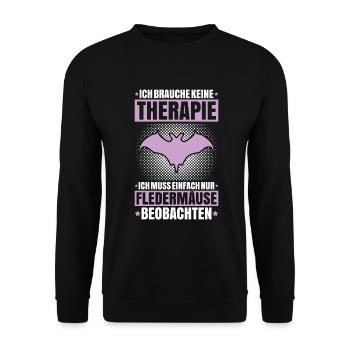 Fledermaus Fledermäuse Bat Bats Fledertier - Unisex Pullover - Schwarz - Vorne - Alina (178cm) & Michal (187cm)