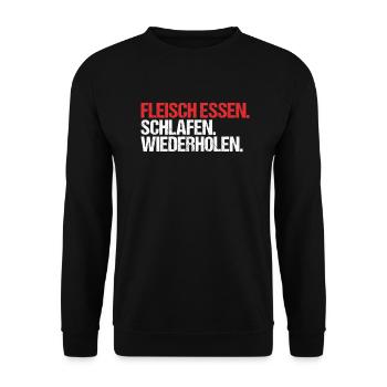 Carnivore Diät Carnivore Ernährung Carnivore Diet - Unisex Pullover - Schwarz - Vorne - Alina (178cm) & Michal (187cm)