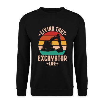 Excavator Driver Excavator Operator Heavy Equipment Operator - Unisex Sweatshirt - black - Front - Alina (178cm) & Michal (187cm)