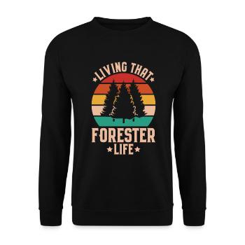 Forestier Forestier Forestier Travailleurs forestiers Forêt - Sweat-shirt Unisexe - noir - Devant - Alina (178cm) & Michal (187cm)