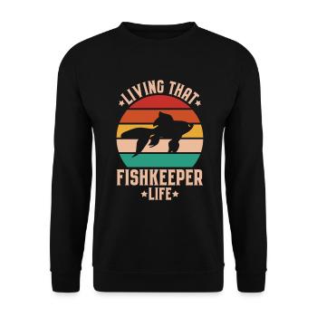 Aquaristics Aquarist Aquarium Fish Aquarist - Unisex Sweatshirt - black - Front - Alina (178cm) & Michal (187cm)
