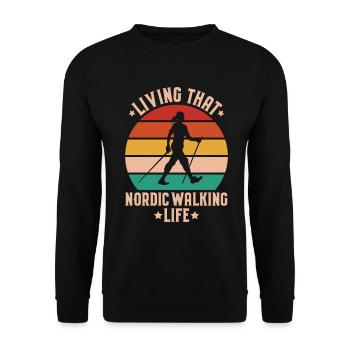 Nordic Walking Nordic Walker Nordic Walken - Unisex Sweatshirt - black - Front - Alina (178cm) & Michal (187cm)
