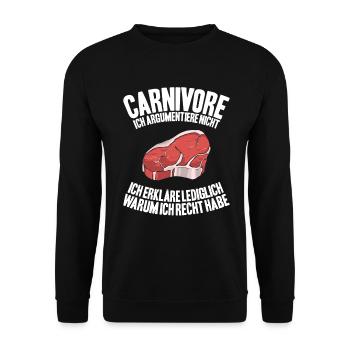 Carnivore Diät Carnivore Ernährung Carnivore Diet - Unisex Sweatshirt - black - Front - Alina (178cm) & Michal (187cm)